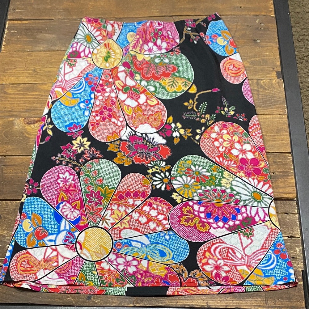 Charlotte Russe Multicolor Floral Paisley Pencil Skirt